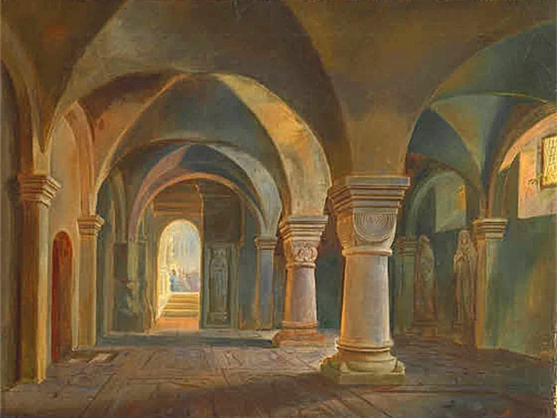 1814-Carl W.E. Fink - Cripta sotto il coro settentrionale del duomo di Fritzlar